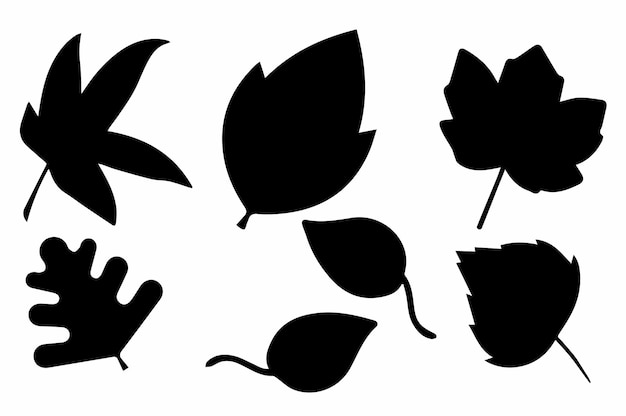 Diseño de silueta de hojas negras de otoño