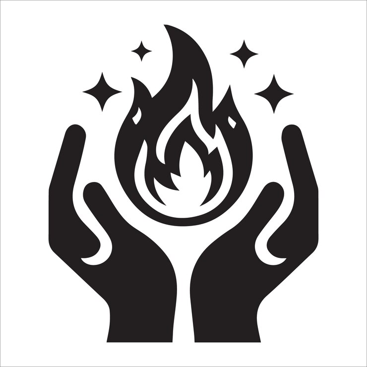 Diseño de silueta del icono vectorial de fuego