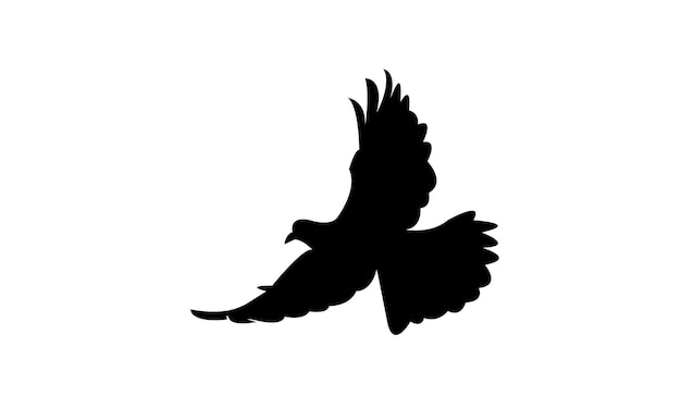 Diseño de silueta y ilustración vectorial del pájaro paloma de cuello volador africano