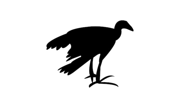 Diseño de silueta y ilustración vectorial del pájaro pantanoso africano