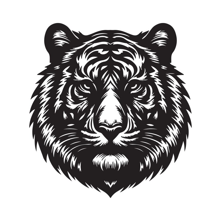 Diseño de silueta de la ilustración vectorial del tigre