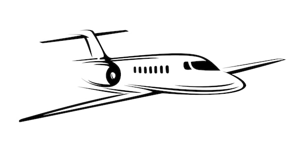 diseño de silueta de jet privado signo y símbolo de transporte de lujo