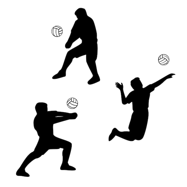 diseño de la silueta del jugador de voleibol signo y símbolo deportivo