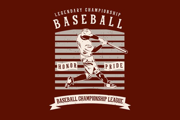 Diseño de silueta de liga de campeonato de béisbol