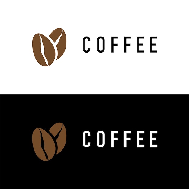 diseño de silueta del logotipo del grano de café con un concepto simple plantilla de ilustración de café