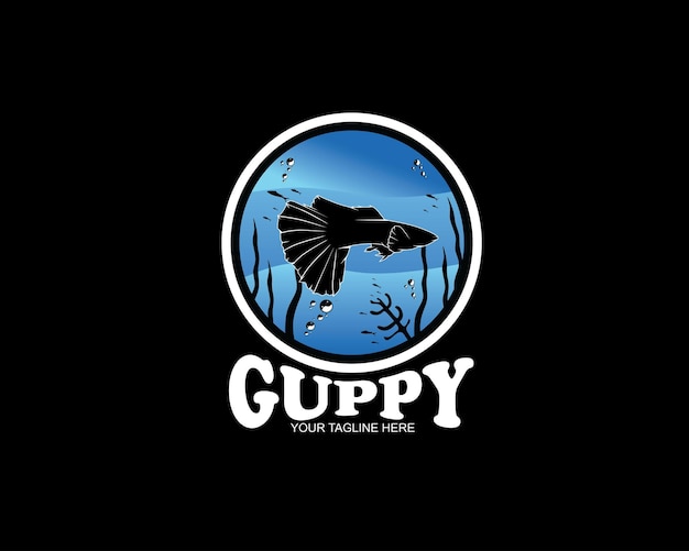 Vector diseño de la silueta del logotipo del pez guppy