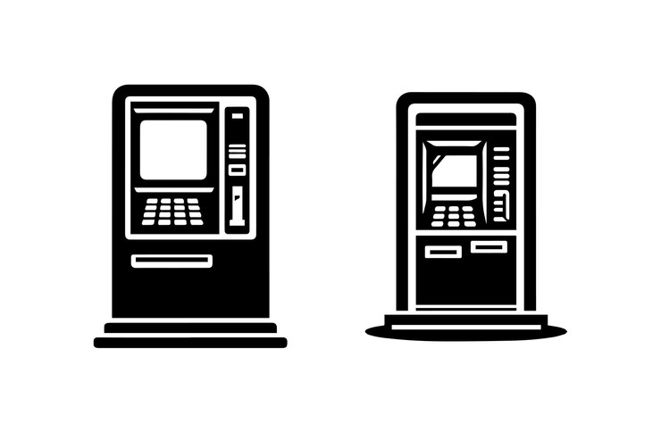Diseño de la silueta de la máquina de cajeros automáticos