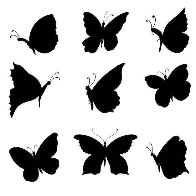 Diseño de silueta de mariposa