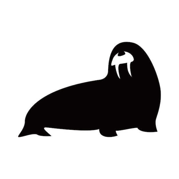 diseño de silueta de morsa signo y símbolo de animal acuático