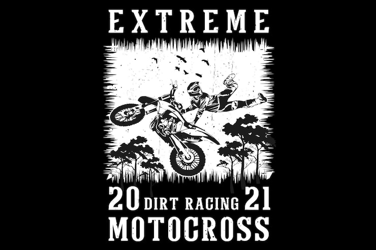 Vector diseño de silueta de motocross de carreras de suciedad extrema