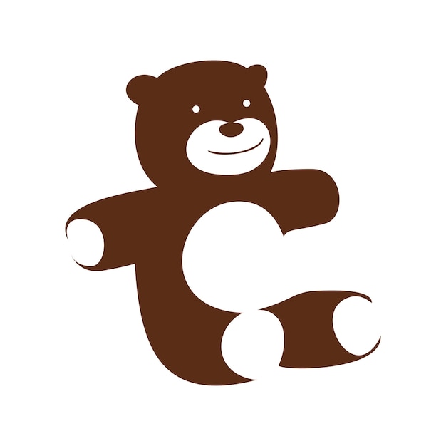 diseño de silueta de oso de peluche signo y símbolo de juguete lindo