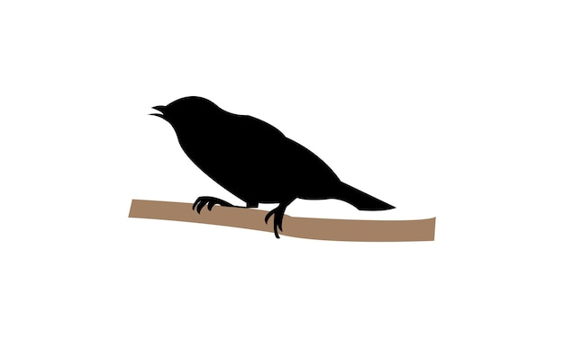 Diseño de silueta de pájaro de ojos blancos y ilustración vectorial
