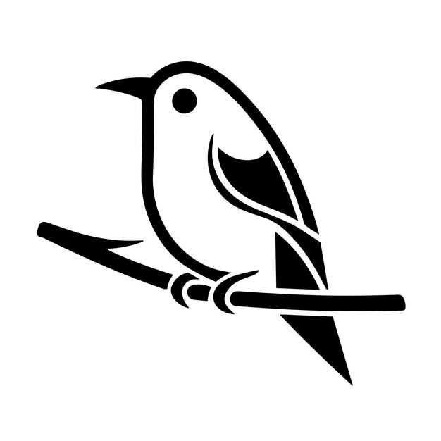 Diseño de silueta de pájaro sobre fondo blanco Vector