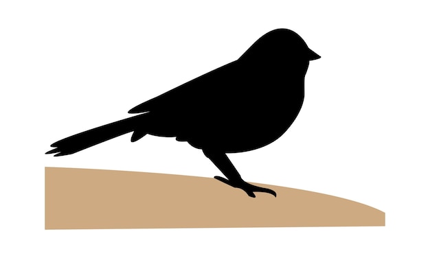 Diseño de silueta de pájaro Towhee e ilustración vectorial