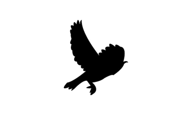 Diseño de silueta de pájaro Warbler volador e ilustración vectorial