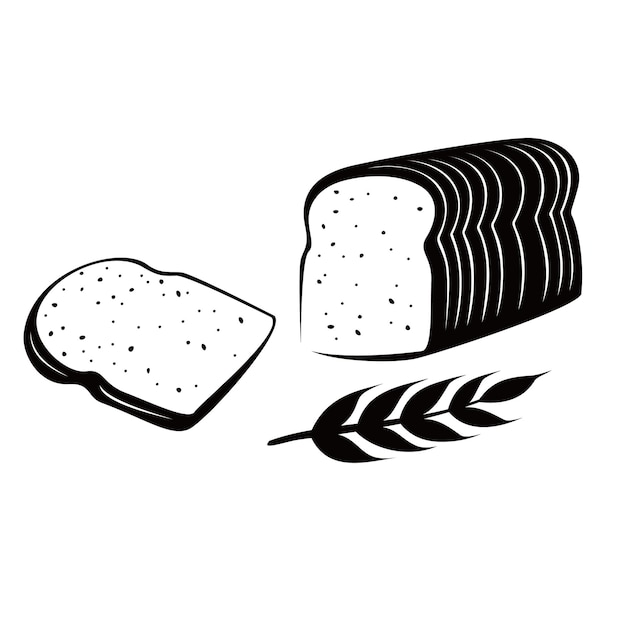 diseño de silueta de pan blanco icono de panadería signo y símbolo