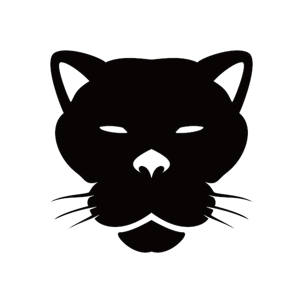 Diseño de silueta de pantera negra signo y símbolo de logotipo de gato grande salvaje