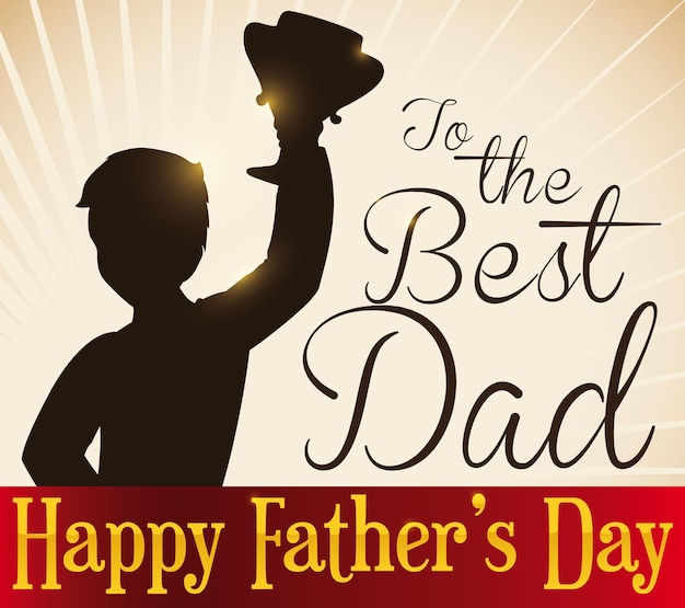 Diseño con silueta de papá ganador para celebrar el Día del Padre