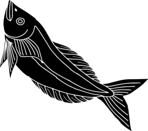 Diseño de silueta de peces marinos de ilustración vectorial