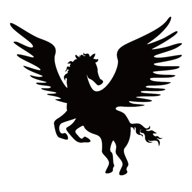 Vector diseño de la silueta de pegasus