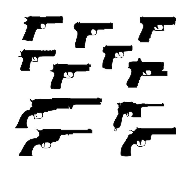 Diseño de silueta de pistola vectorial