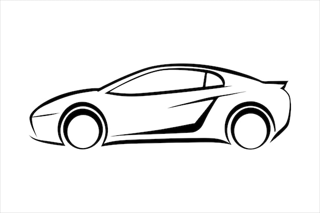 Diseño de silueta vectorial de automóvil diseño de logotipo para automóvil gráfico icono único icono de automóvil