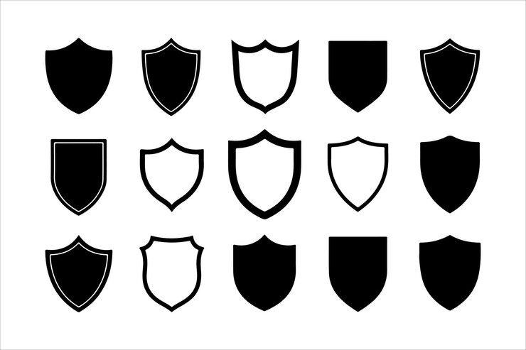 Diseño de silueta vectorial de escudo