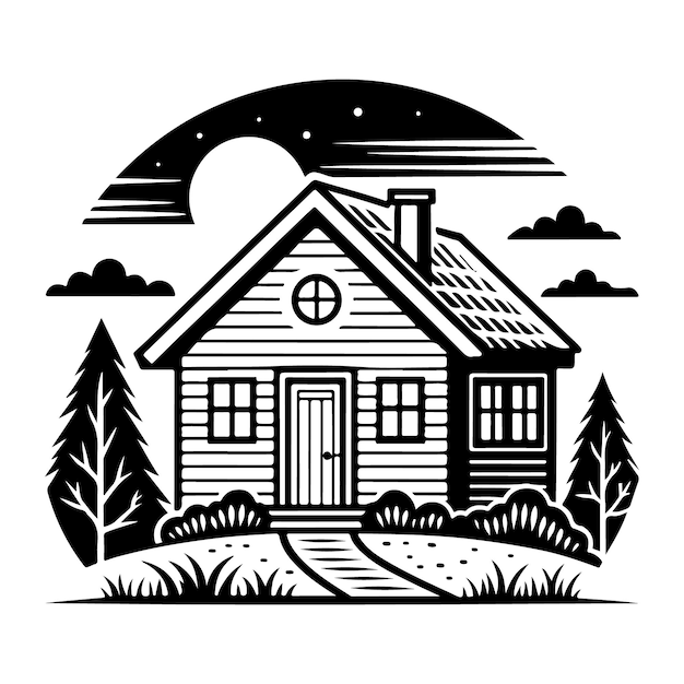 Diseño de silueta vectorial del icono de inicio