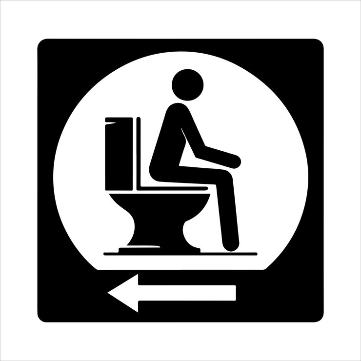 Vector diseño de silueta vectorial del icono del signo del inodoro