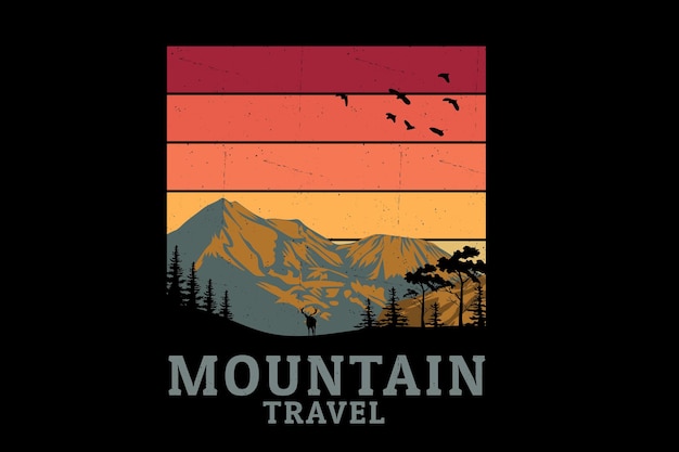 Diseño de silueta de viaje de montaña