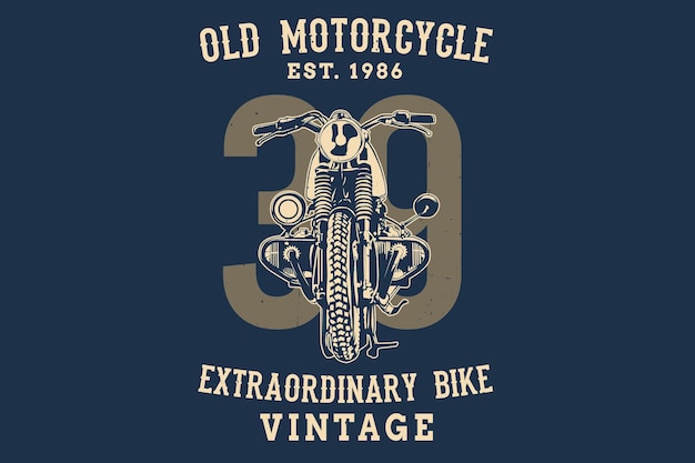 Diseño de silueta vintage de bicicleta extraordinaria de motocicleta antigua