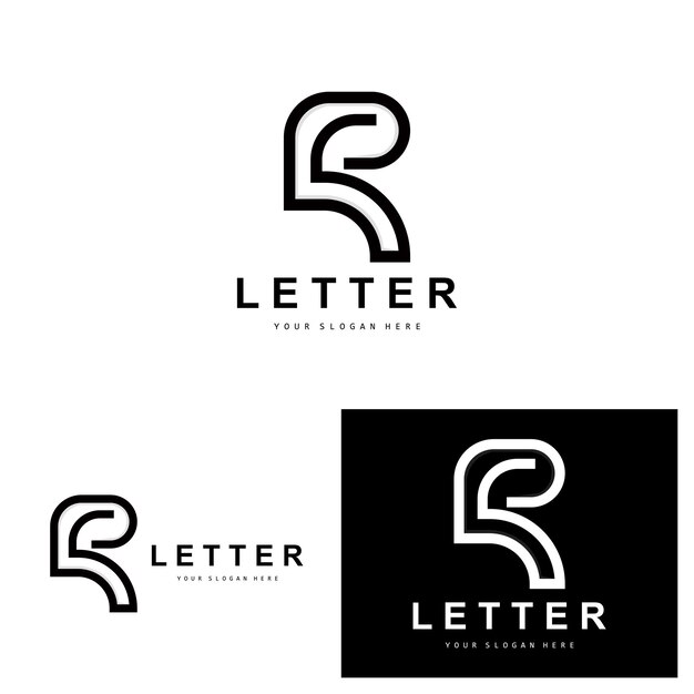 Diseño de símbolo de alfabeto vectorial con logotipo de letra R para logotipos de marca con letra inicial