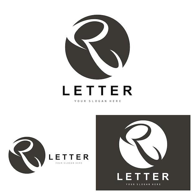 Diseño de símbolo de alfabeto vectorial con logotipo de letra R para logotipos de marca con letra inicial