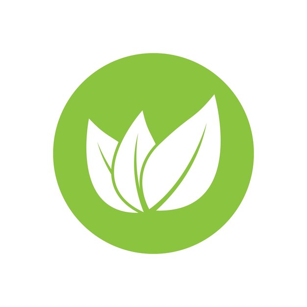Diseño del símbolo del elemento de la plantilla vectorial del logotipo de la hoja verde