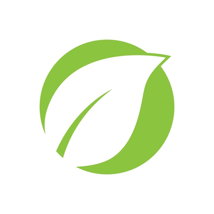 Diseño del símbolo del elemento de la plantilla vectorial del logotipo de la hoja verde