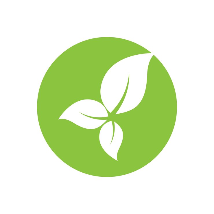 Diseño del símbolo del elemento de la plantilla vectorial del logotipo de la hoja verde