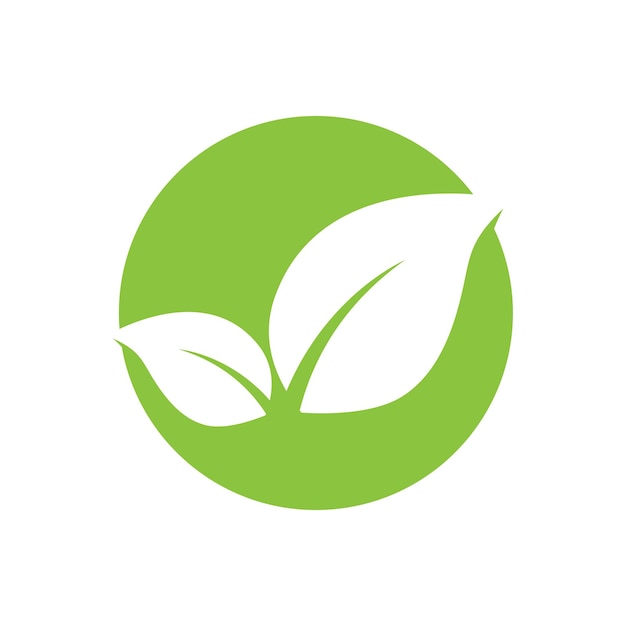 Diseño del símbolo del elemento de la plantilla vectorial del logotipo de la hoja verde