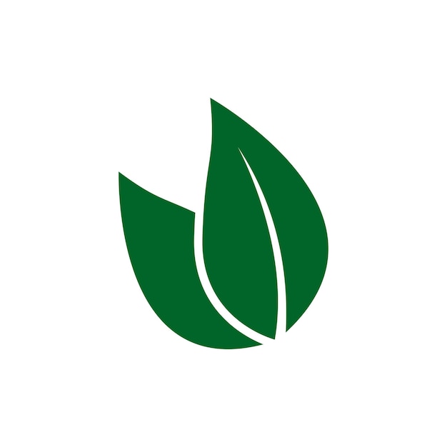 Diseño del símbolo del elemento de la plantilla vectorial del logotipo de la hoja verde