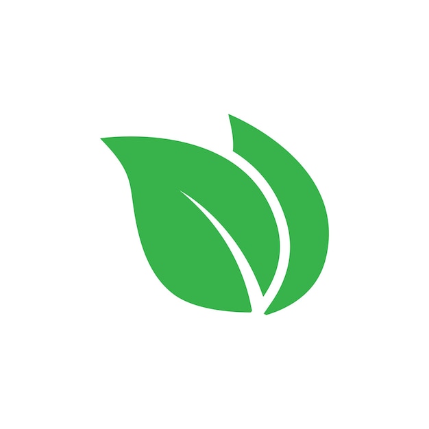 Diseño del símbolo del elemento de la plantilla vectorial del logotipo de la hoja verde