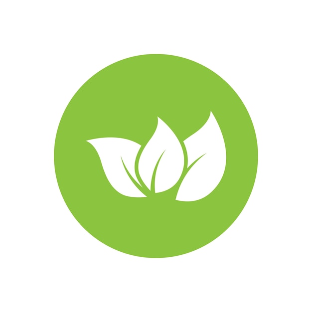 Diseño del símbolo del elemento de la plantilla vectorial del logotipo de la hoja verde