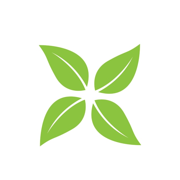 Diseño del símbolo del elemento de la plantilla vectorial del logotipo de la hoja verde