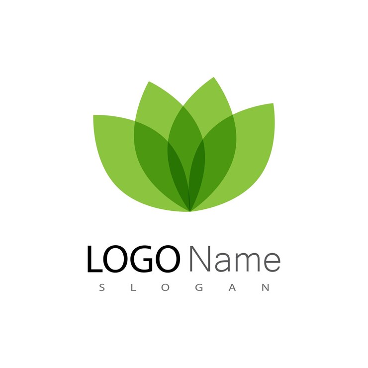 Diseño del símbolo del elemento de la plantilla vectorial del logotipo de la hoja verde