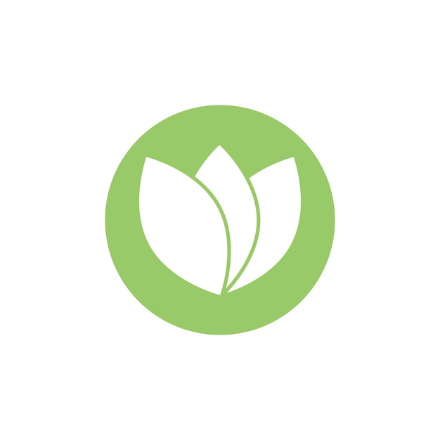 Diseño del símbolo del elemento de la plantilla vectorial del logotipo de la hoja verde