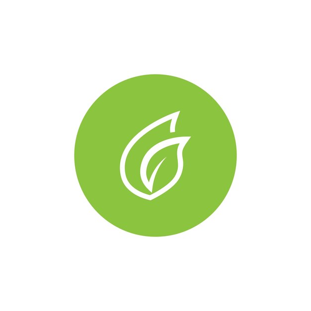 Diseño del símbolo del elemento de la plantilla vectorial del logotipo de la hoja verde