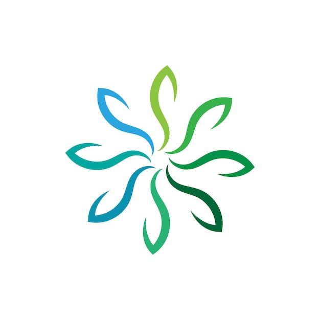 Diseño del símbolo del elemento de la plantilla vectorial del logotipo de la hoja verde