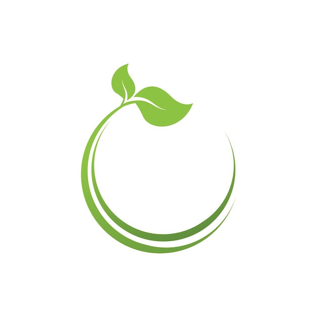 Diseño del símbolo del elemento de la plantilla vectorial del logotipo de la hoja verde