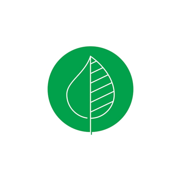 Diseño del símbolo del elemento de la plantilla vectorial del logotipo de la hoja