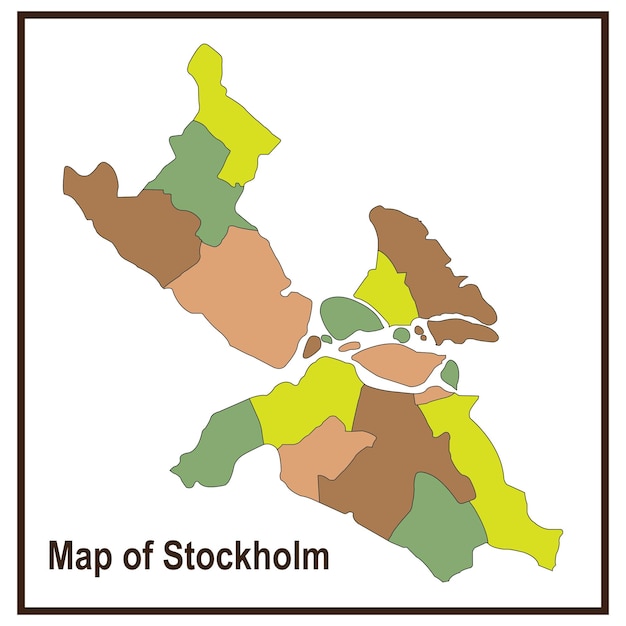 Diseño de símbolo de ilustración de icono de mapa de Estocolmo