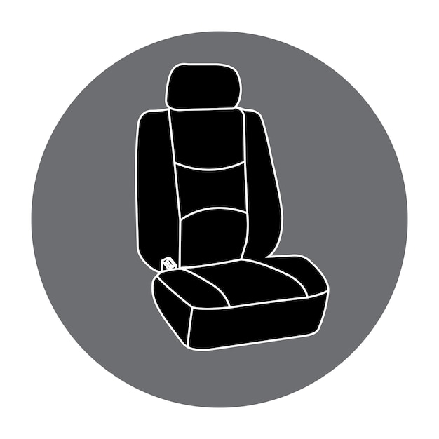 Diseño de símbolo de ilustración de vector de icono de asiento de coche