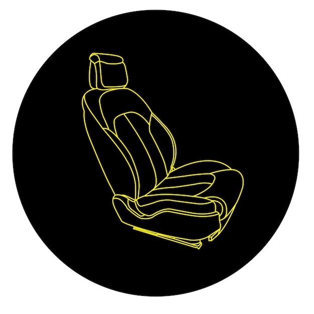 Diseño de símbolo de ilustración de vector de icono de asiento de coche